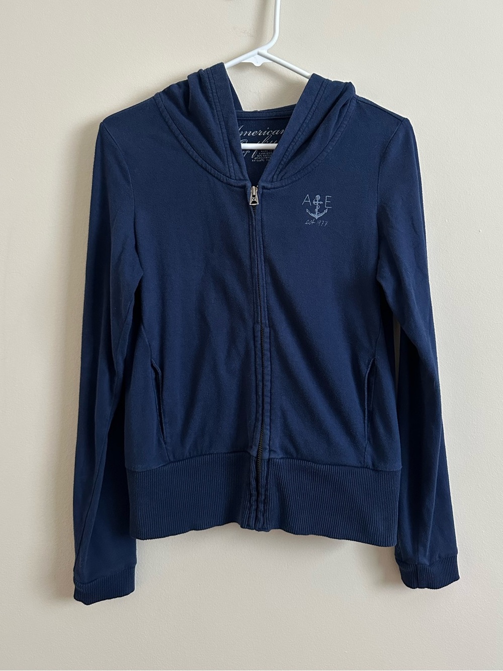 A&E Navy Zip Up Hoodie